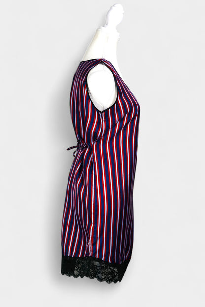Pure Mulberry Silk Striped Sleeveless Dress