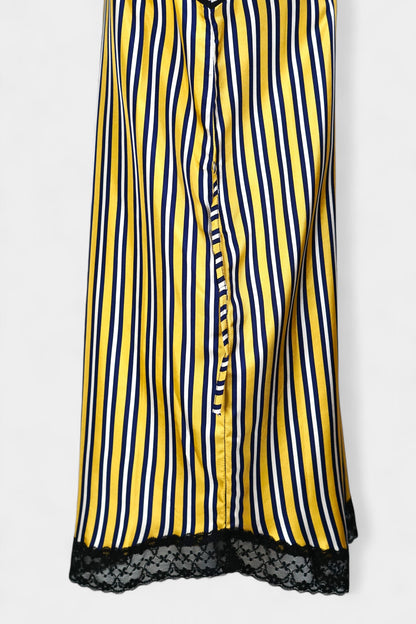 Pure Mulberry Silk Striped Sleeveless Dress