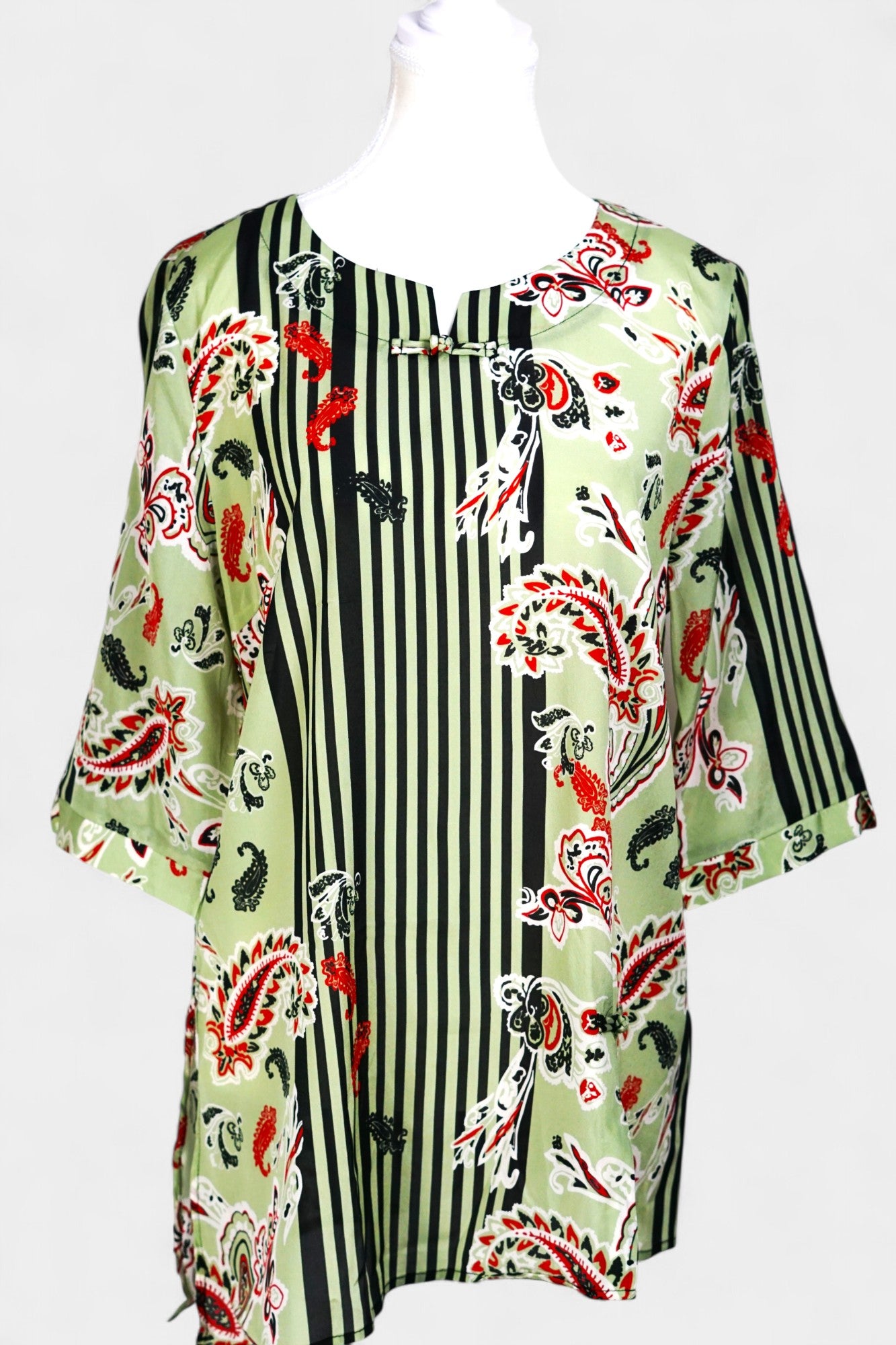 Mulberry Silk Blend Abstract Print Blouse