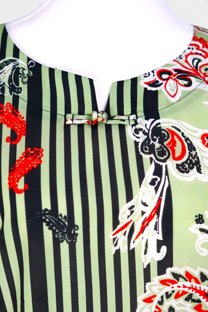 Mulberry Silk Blend Abstract Print Blouse