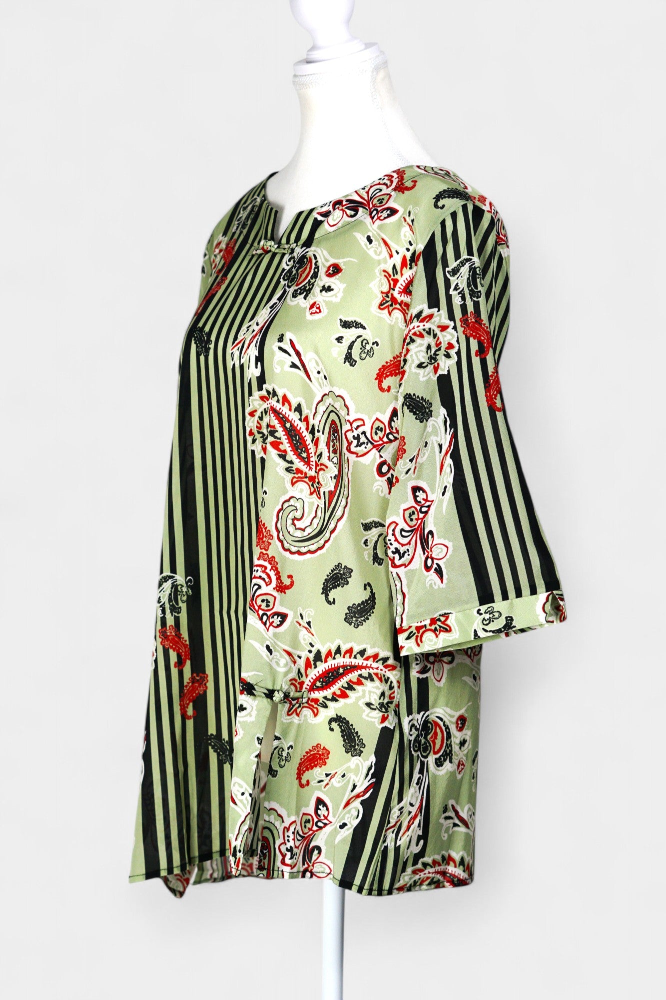 Mulberry Silk Blend Abstract Print Blouse