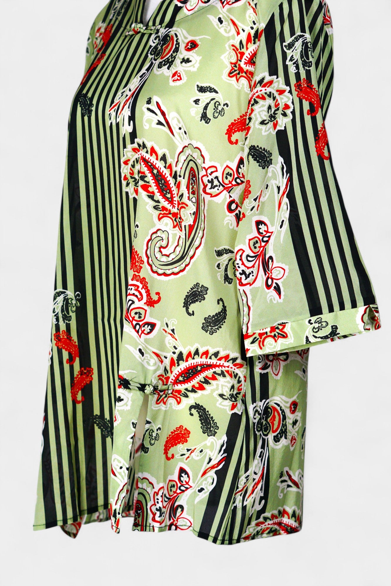 Mulberry Silk Blend Abstract Print Blouse