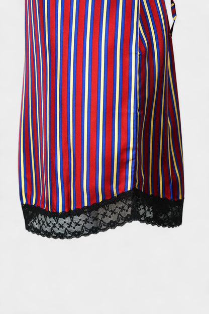 Pure Mulberry Silk Striped Sleeveless Dress