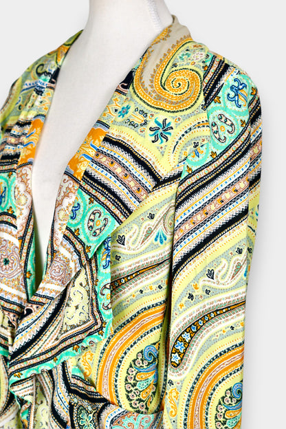 Made in Italy Mulberry Silk Blazer | Bohemian Paisley