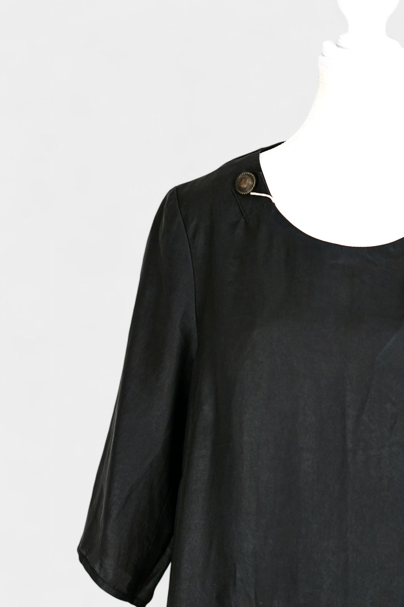 Handcrafted Black Gambiered Guangdong Gauze Silk Long Dress