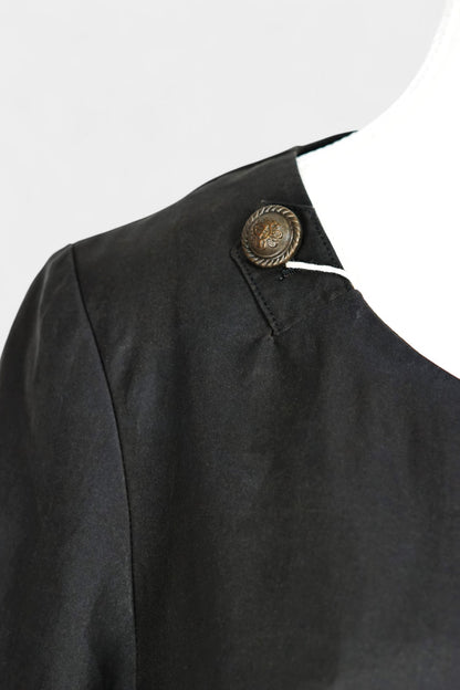 Handcrafted Black Gambiered Guangdong Gauze Silk Long Dress