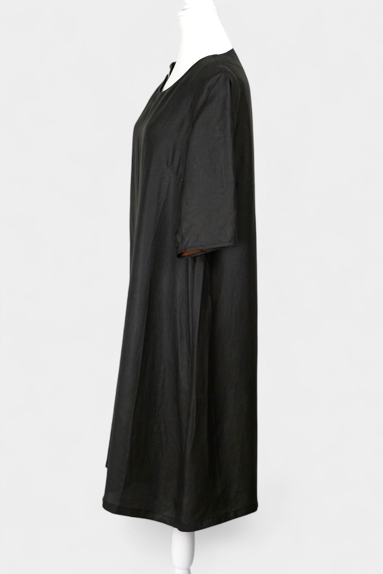 Handcrafted Black Gambiered Guangdong Gauze Silk Long Dress