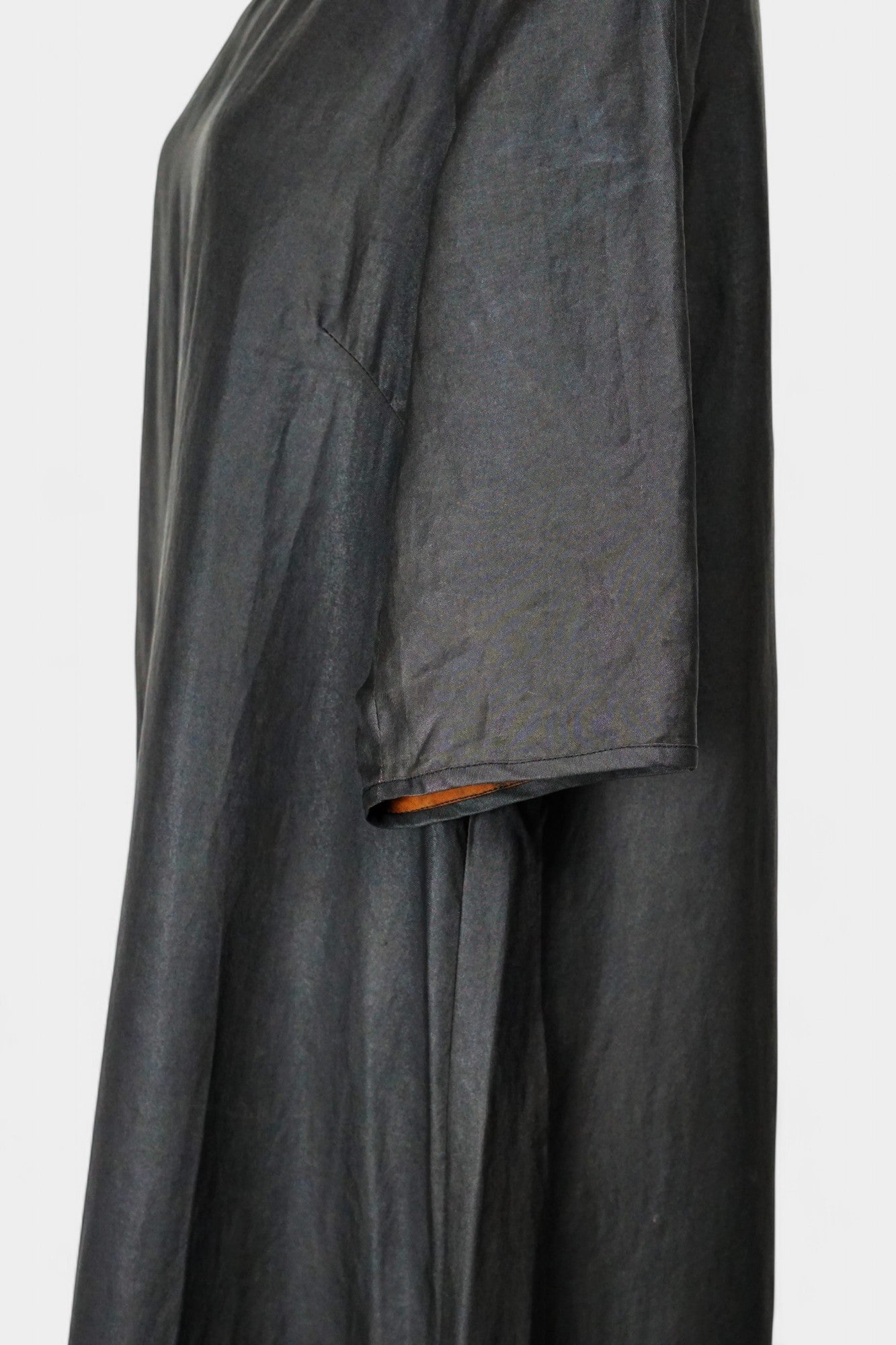 Handcrafted Black Gambiered Guangdong Gauze Silk Long Dress