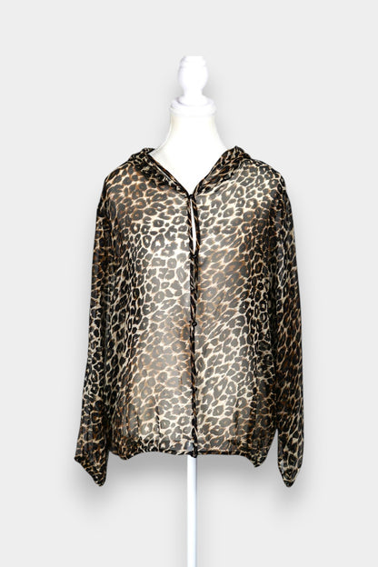 Handcrafted Leopard Print Mulberry Silk Outwear