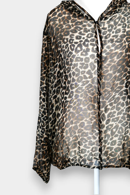 Handcrafted Leopard Print Mulberry Silk Outwear