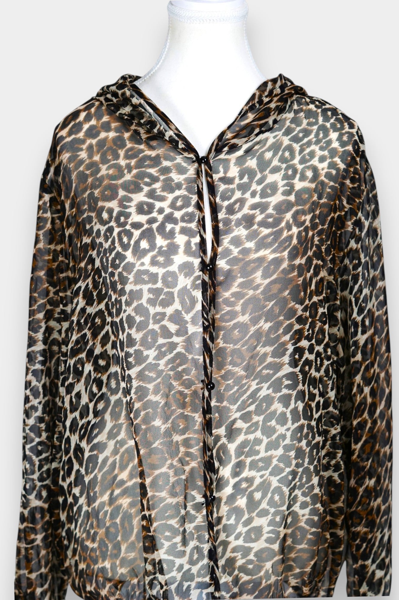 Handcrafted Leopard Print Mulberry Silk Outwear