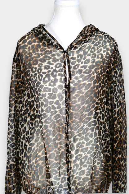 Handcrafted Leopard Print Mulberry Silk Outwear