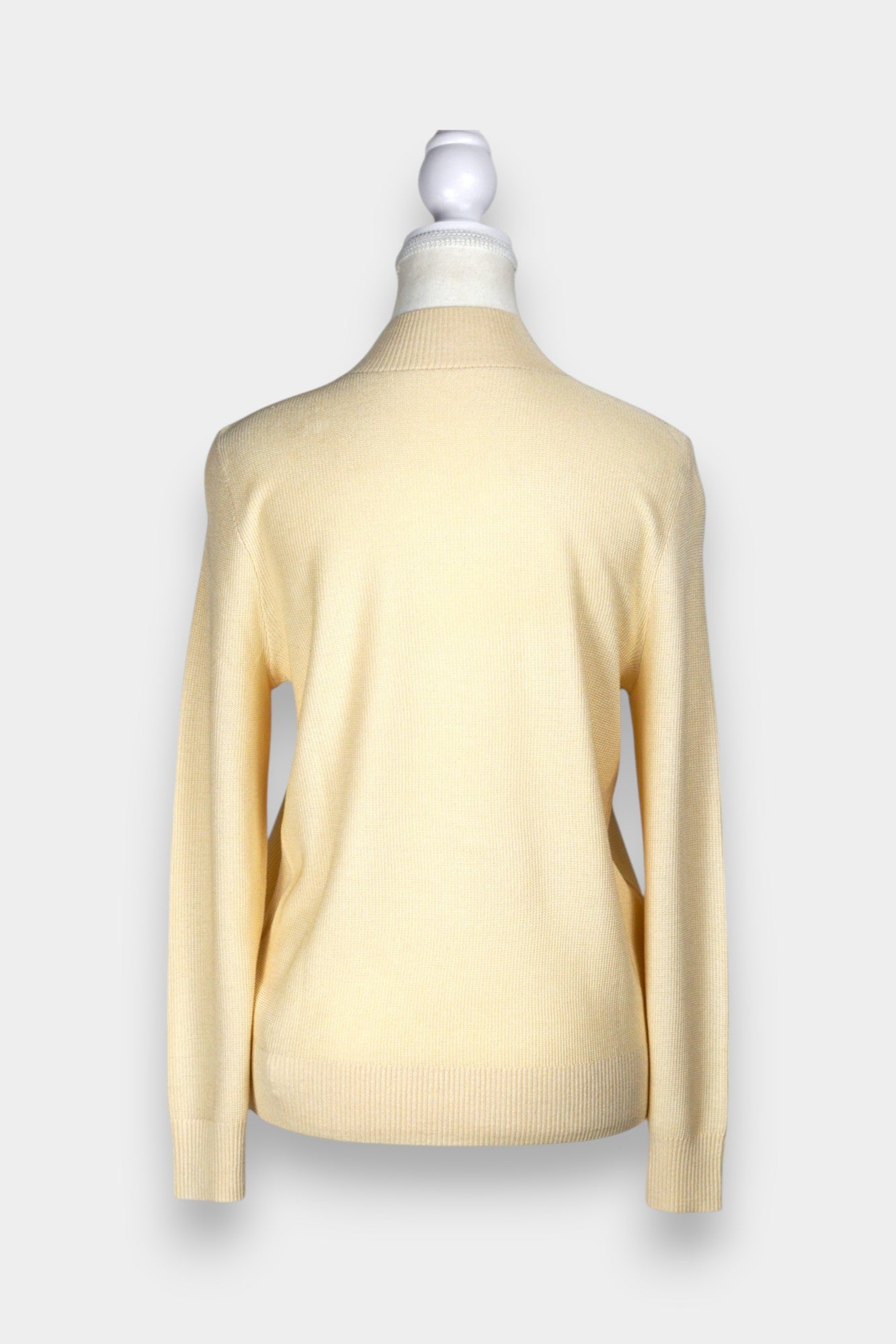 Knitted Tussah Silk Sweater | Mock Neck Long Sleeve