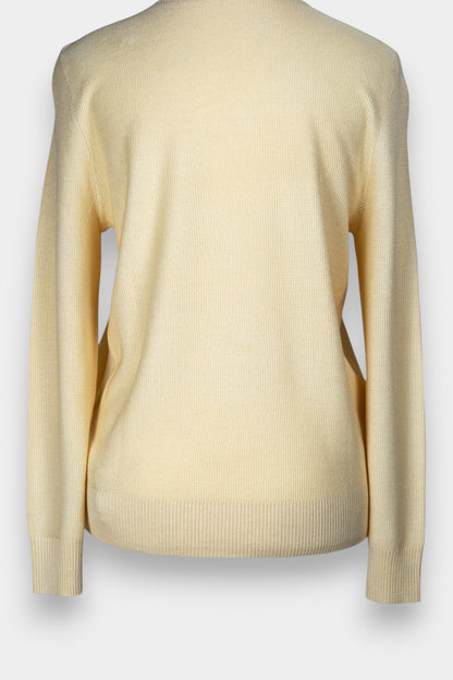Knitted Tussah Silk Sweater | Mock Neck Long Sleeve