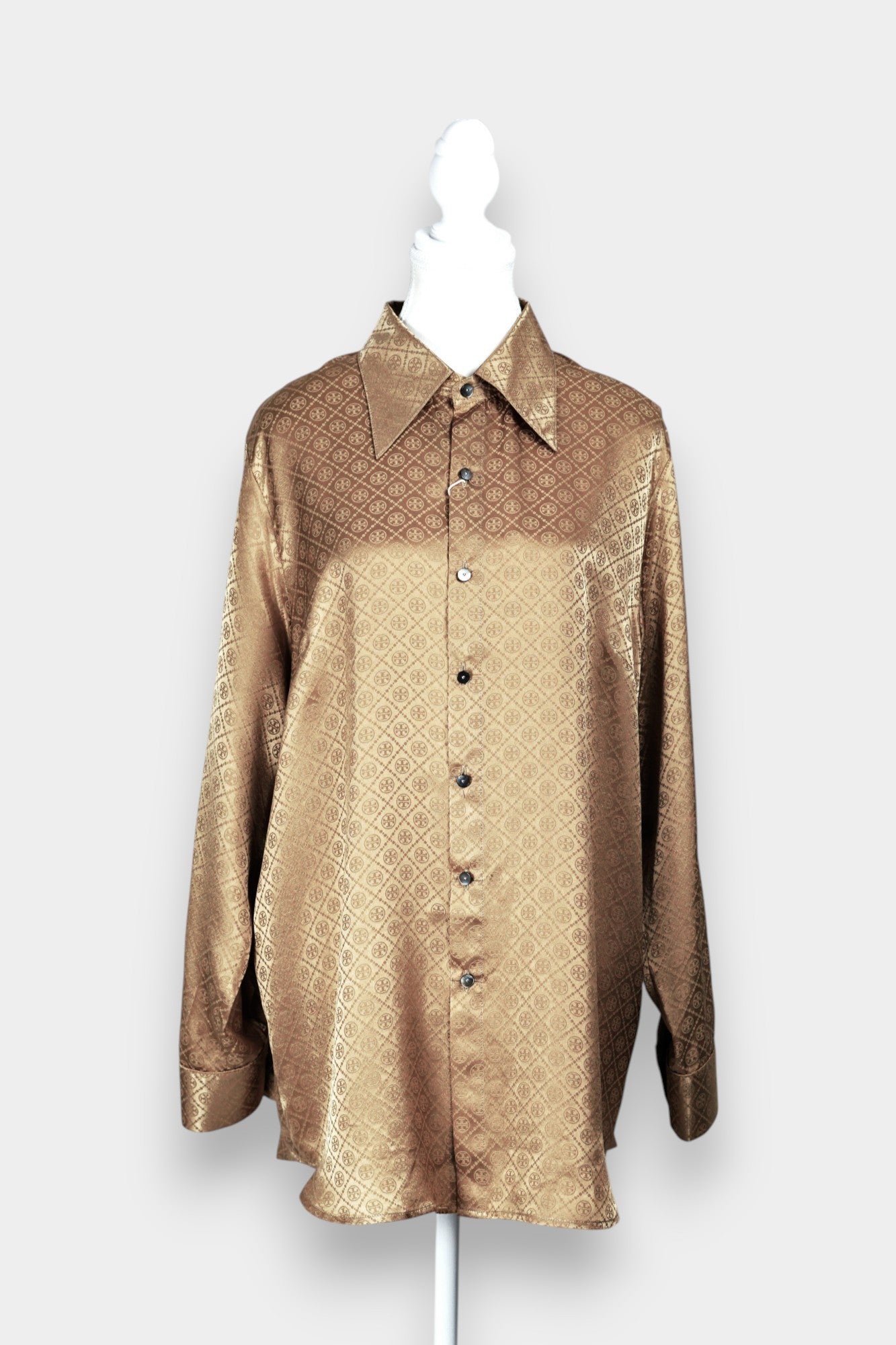 Handcrafted Gold Song Dynasty Brocade Silk Shirt