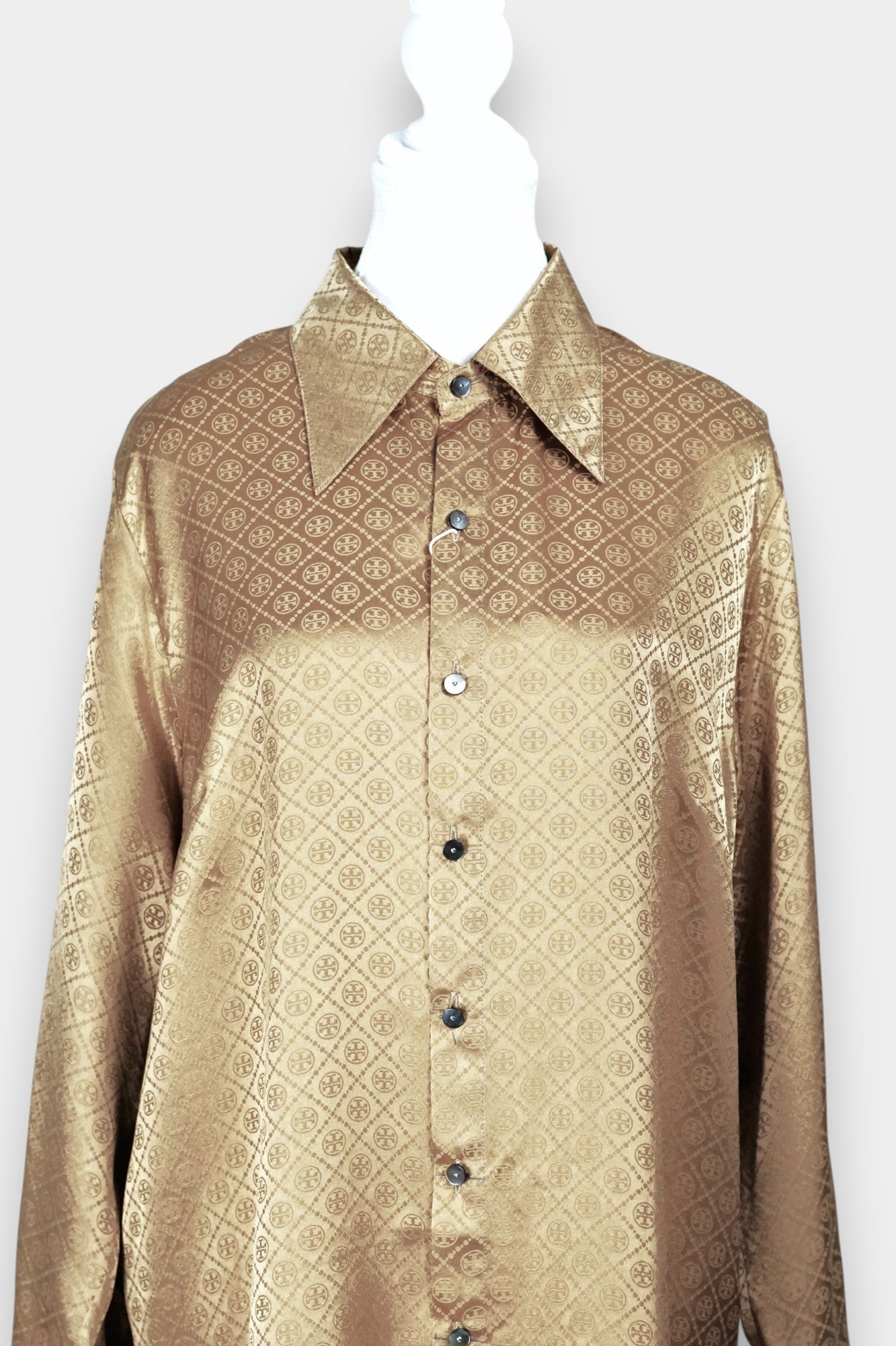 Handcrafted Gold Song Dynasty Brocade Silk Shirt