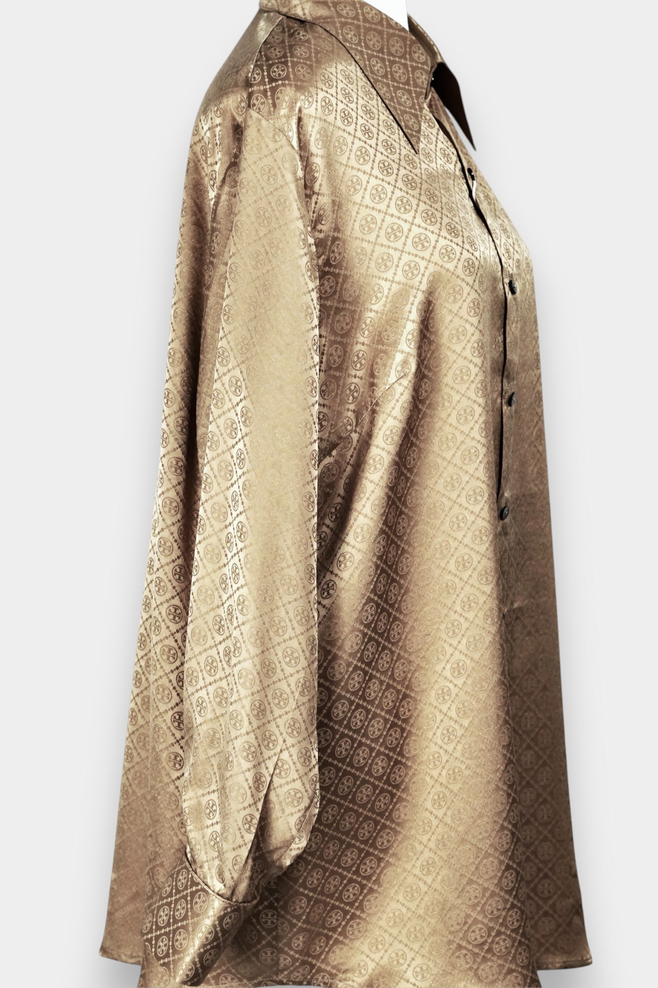 Handcrafted Gold Song Dynasty Brocade Silk Shirt