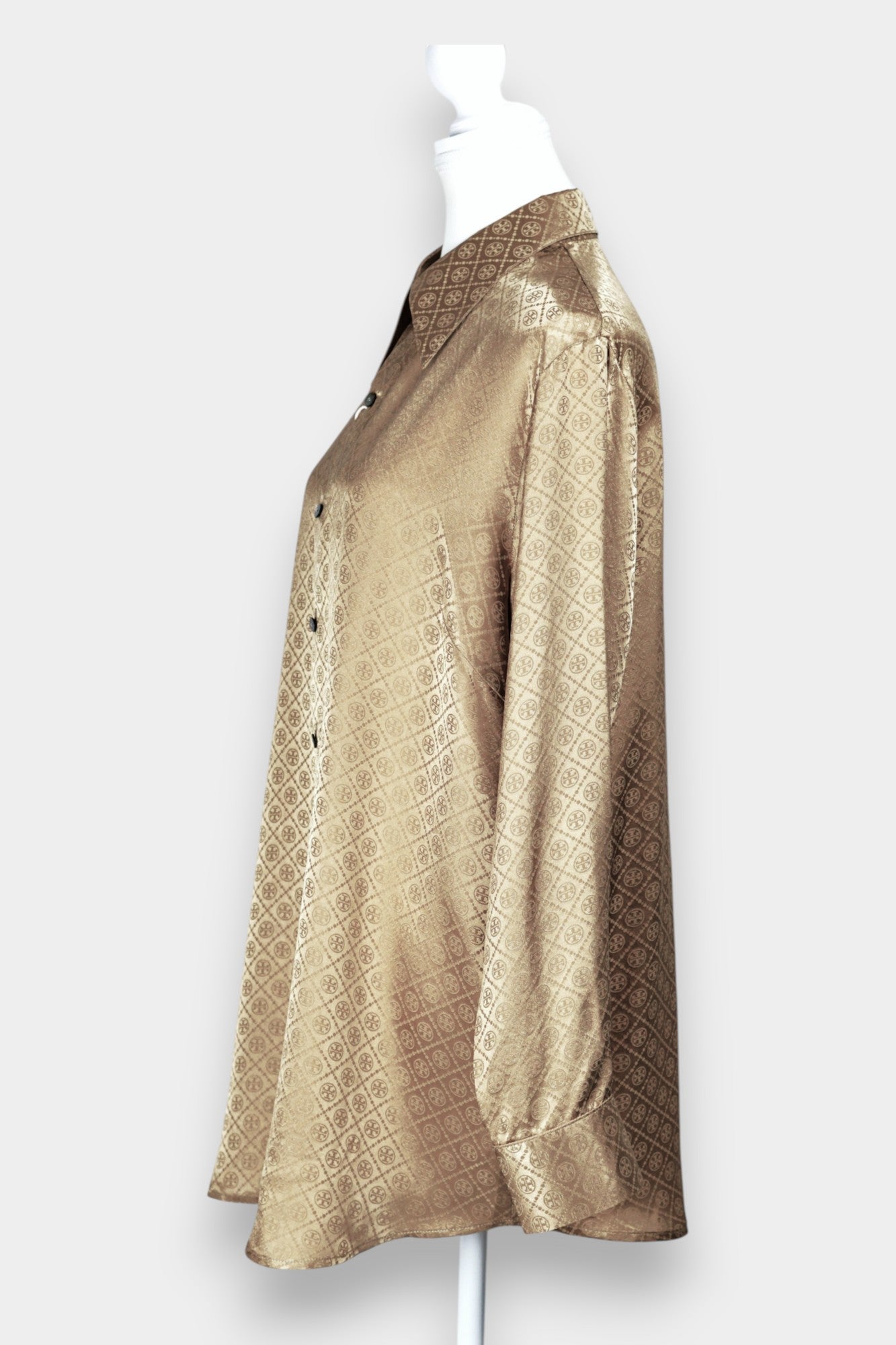 Handcrafted Gold Song Dynasty Brocade Silk Shirt