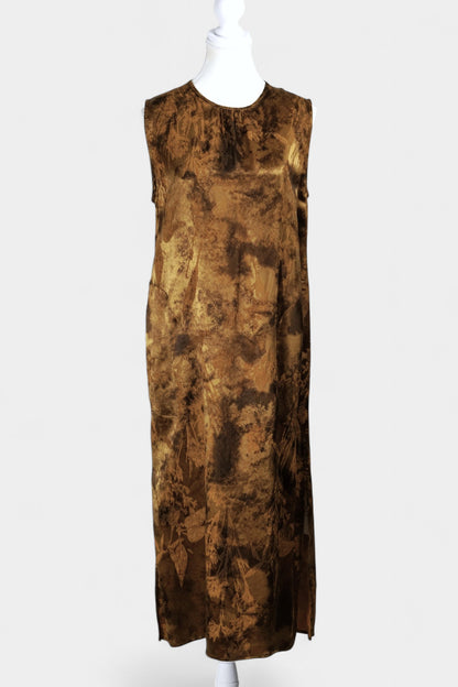 Handmade Gold Jacquard Sleeveless Dress