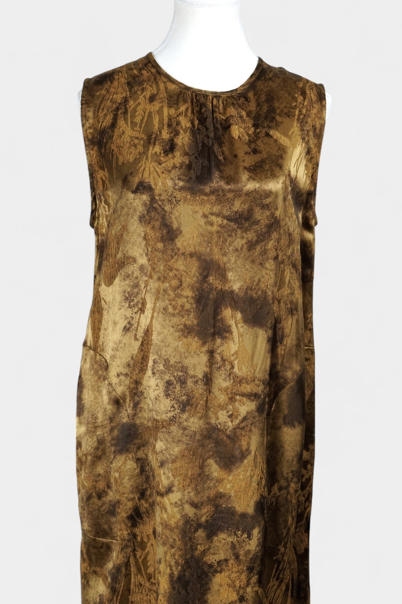 Handmade Gold Jacquard Sleeveless Dress