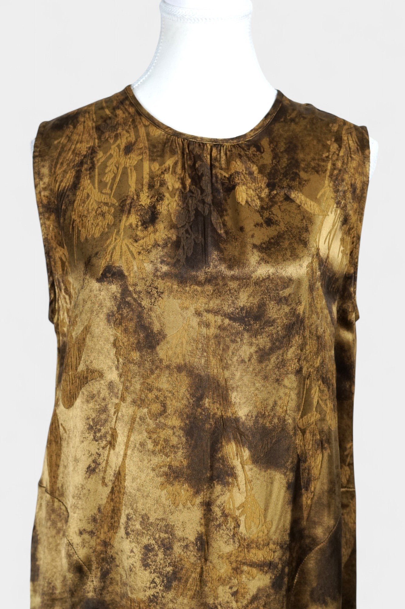 Handmade Gold Jacquard Sleeveless Dress