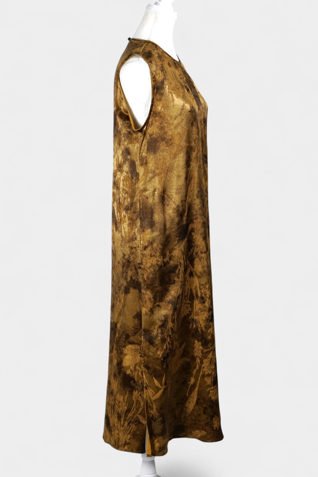 Handmade Gold Jacquard Sleeveless Dress