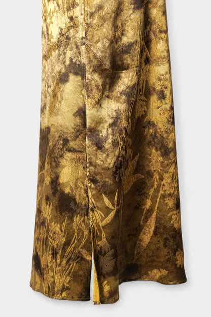 Handmade Gold Jacquard Sleeveless Dress