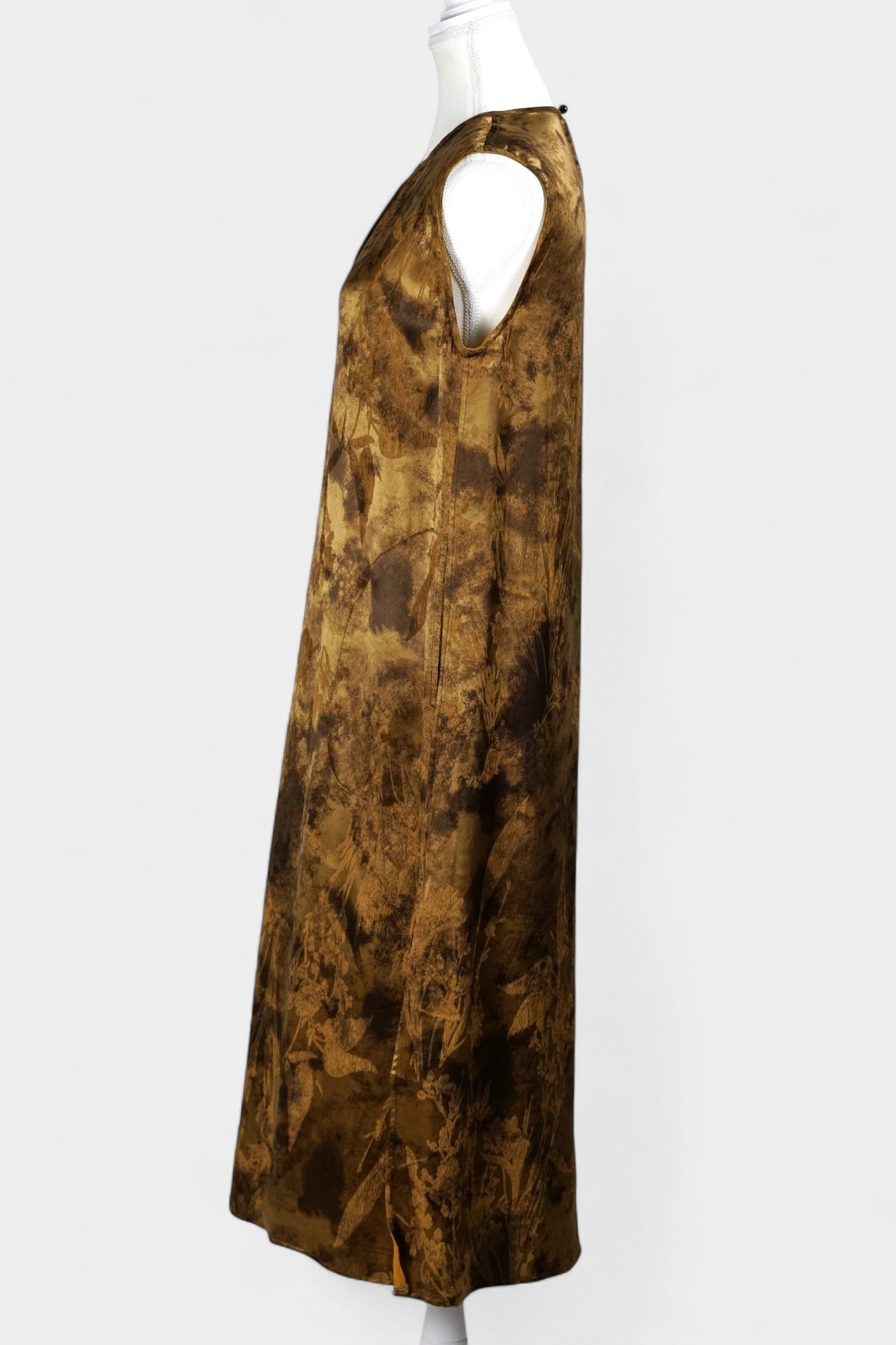 Handmade Gold Jacquard Sleeveless Dress