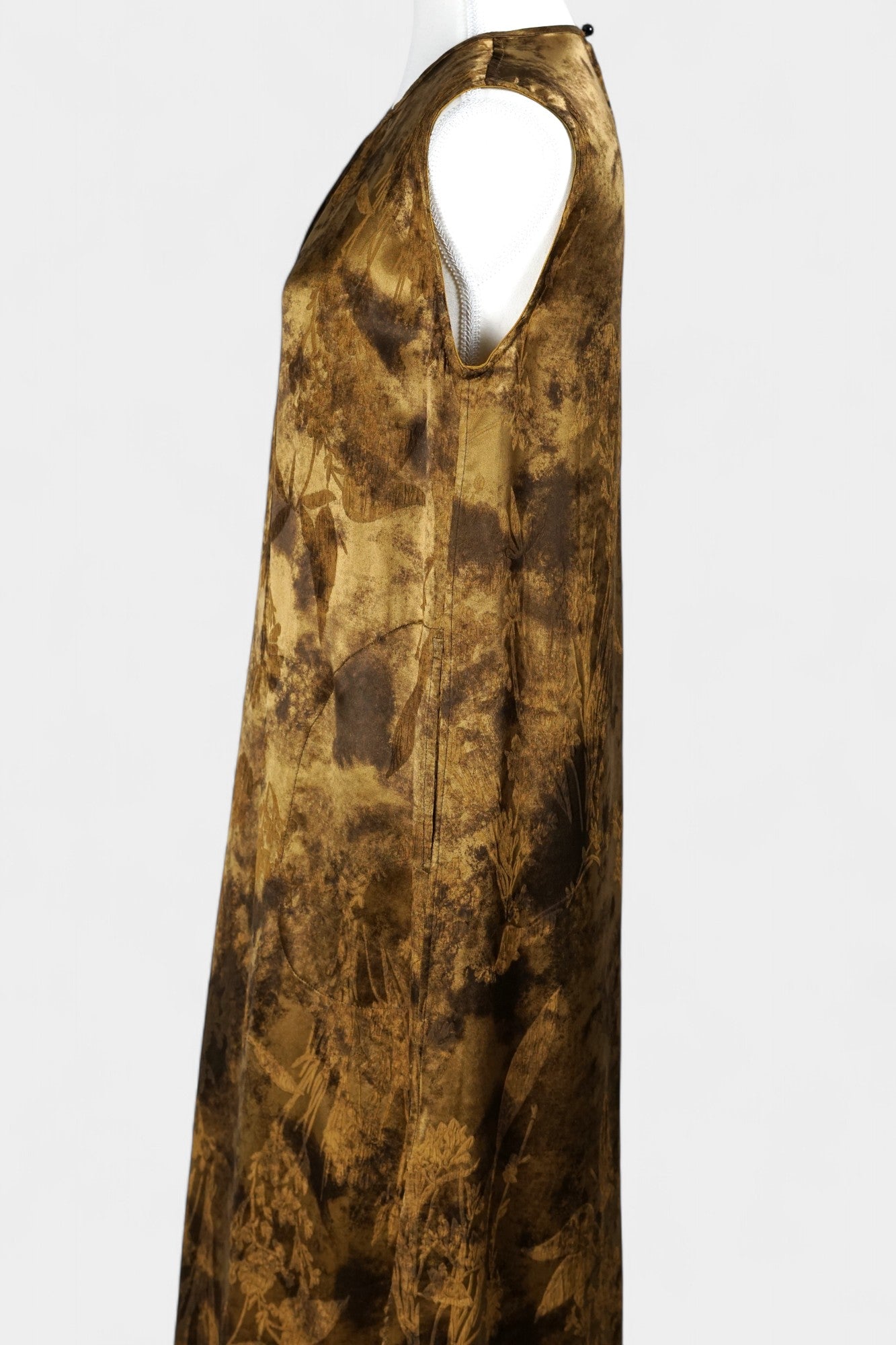 Handmade Gold Jacquard Sleeveless Dress