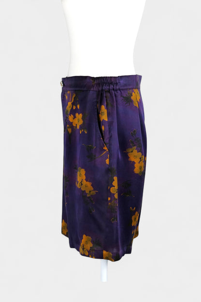 Handmade Gambiered Guangdong Gauze Silk Floral Shorts