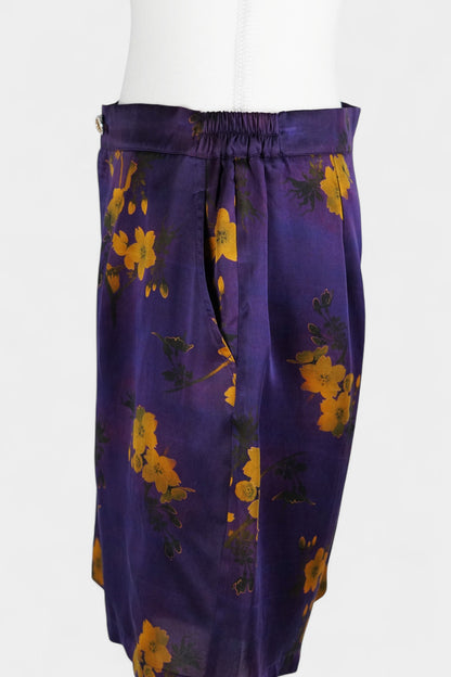 Handmade Gambiered Guangdong Gauze Silk Floral Shorts