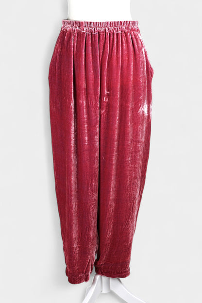 Handcrafted Mulberry Silk Velvet Set | Crushed Pink