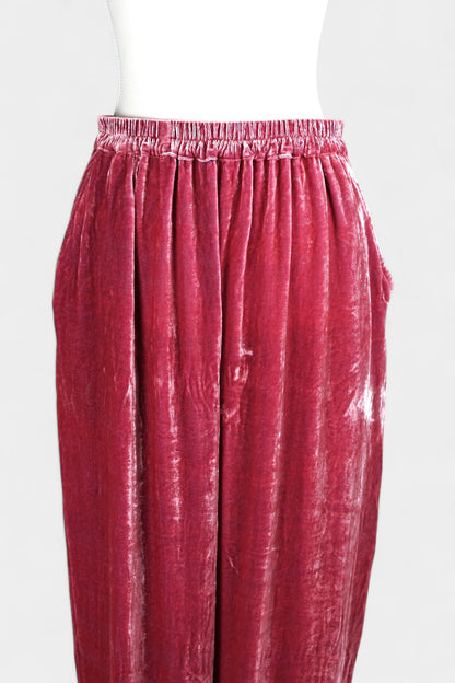 Handcrafted Mulberry Silk Velvet Set | Crushed Pink