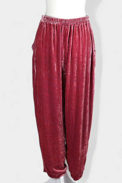 Handcrafted Mulberry Silk Velvet Set | Crushed Pink