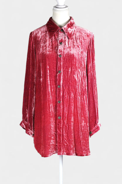 Handcrafted Mulberry Silk Velvet Set | Crushed Pink