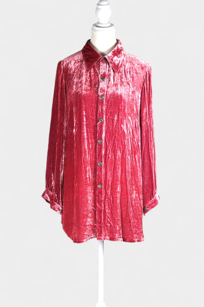 Handcrafted Mulberry Silk Velvet Set | Crushed Pink