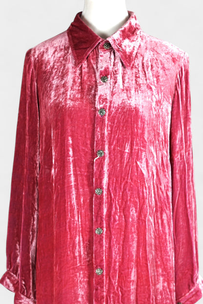 Handcrafted Mulberry Silk Velvet Set | Crushed Pink