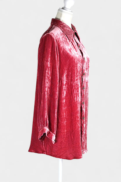 Handcrafted Mulberry Silk Velvet Set | Crushed Pink