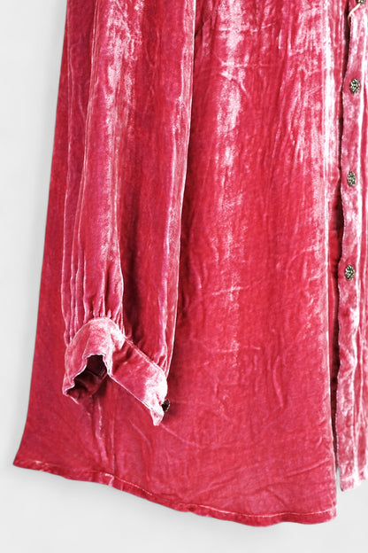 Handcrafted Mulberry Silk Velvet Set | Crushed Pink