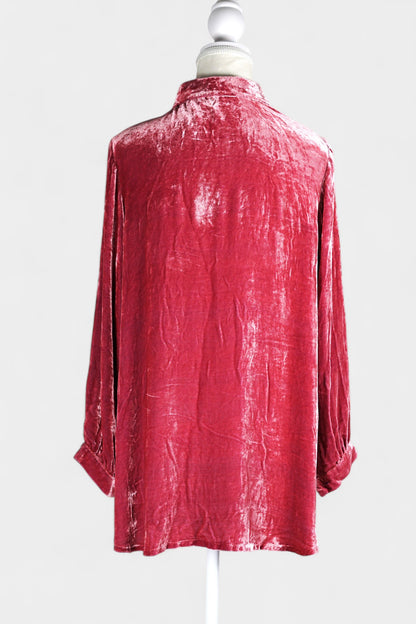 Handcrafted Mulberry Silk Velvet Set | Crushed Pink