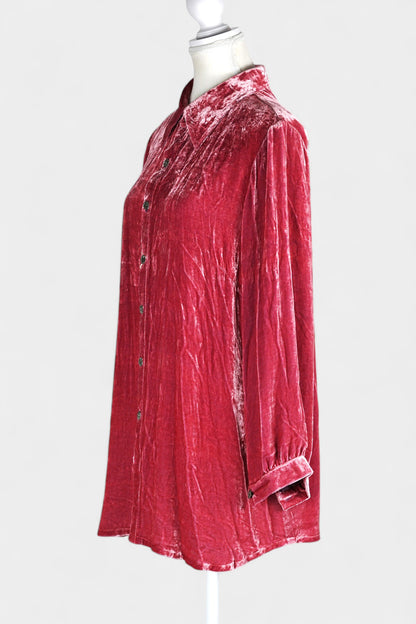 Handcrafted Mulberry Silk Velvet Set | Crushed Pink