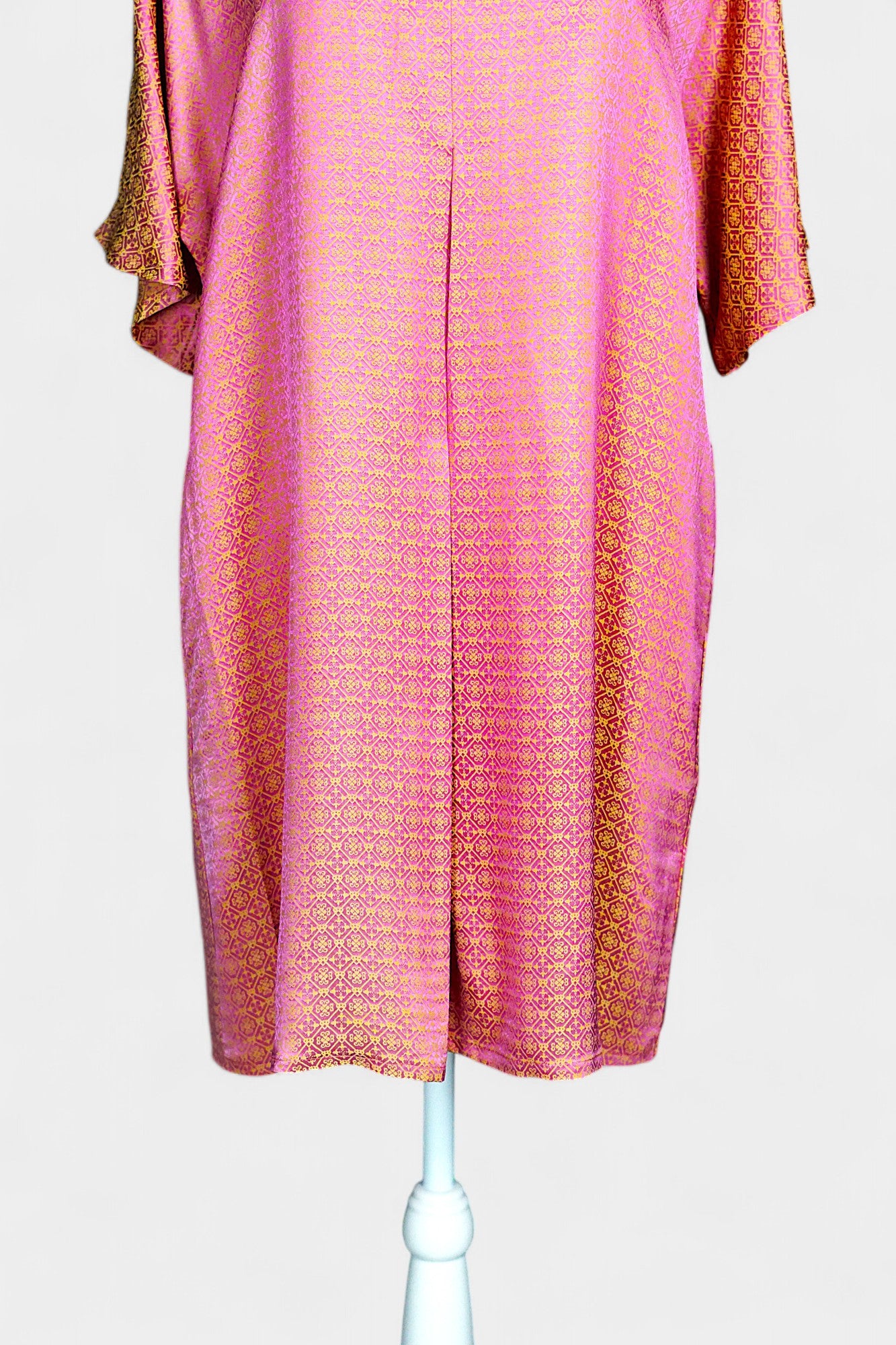 Handcrafted Pink SONG BROCADE Heavy Mulberry Silk Dress