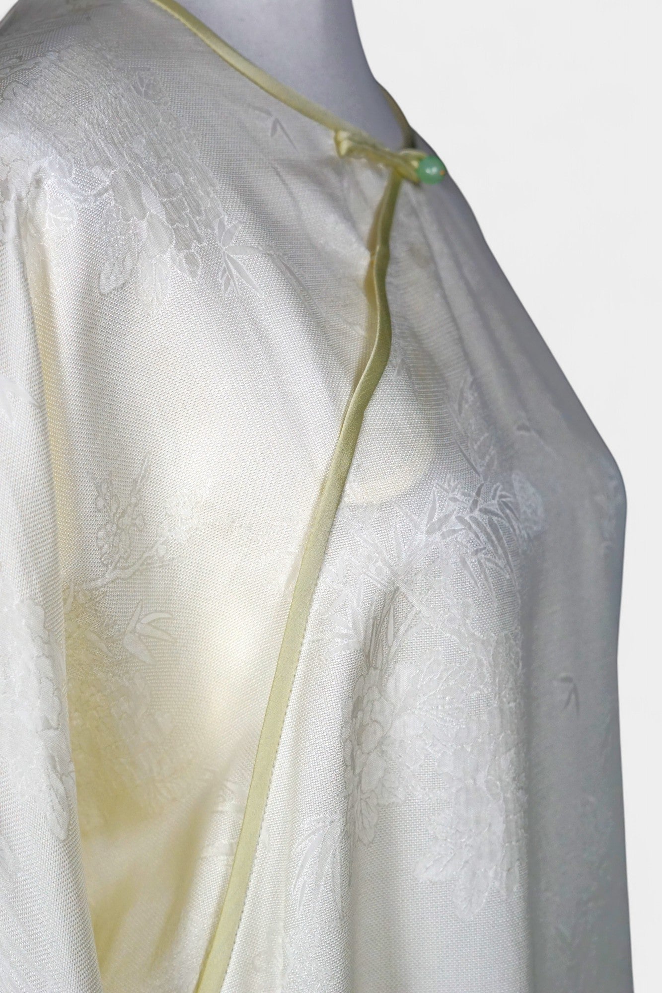 Mulberry Silk Blouse | Hand-Embroidered Floral Sleeves | New Chinese Style