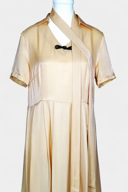 Handmade Mulberry Silk Maxi Dress | Nude & Champagne