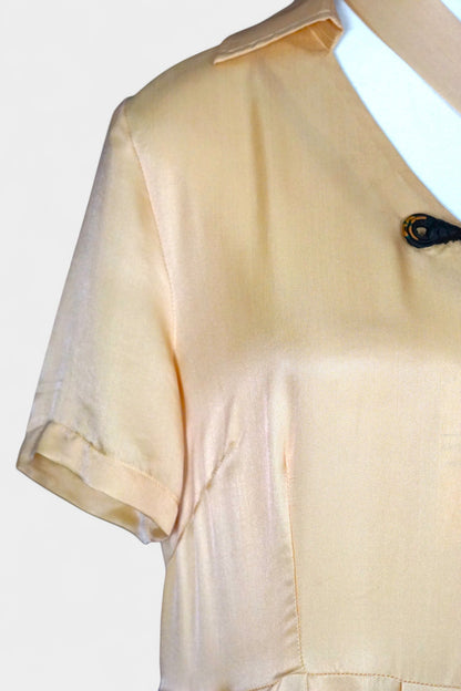 Handmade Mulberry Silk Maxi Dress | Nude & Champagne