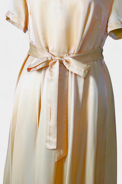 Handmade Mulberry Silk Maxi Dress | Nude & Champagne