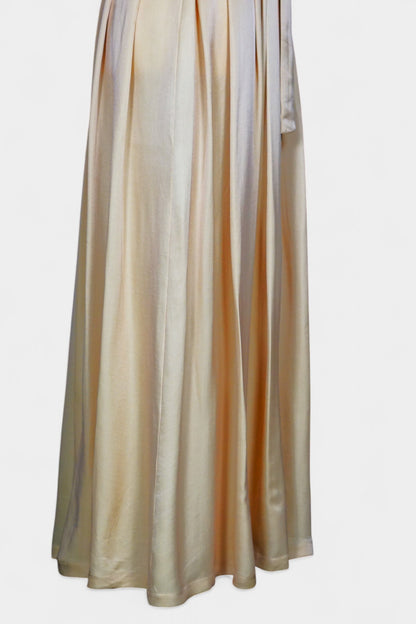 Handmade Mulberry Silk Maxi Dress | Nude & Champagne