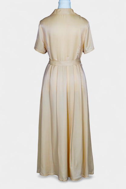 Handmade Mulberry Silk Maxi Dress | Nude & Champagne