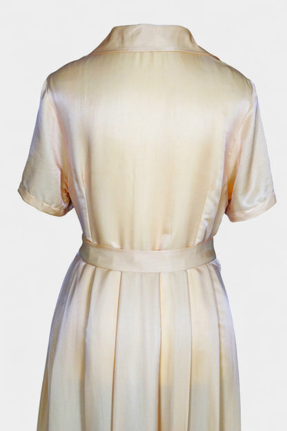 Handmade Mulberry Silk Maxi Dress | Nude & Champagne