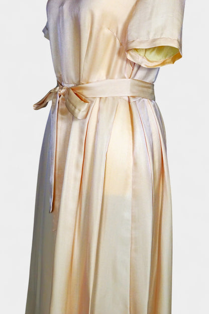 Handmade Mulberry Silk Maxi Dress | Nude & Champagne
